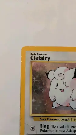 Pokemon TCG Clefairy Base Set Holo Unlimited Rare Card 5/102 HP/Damaged - Image 5