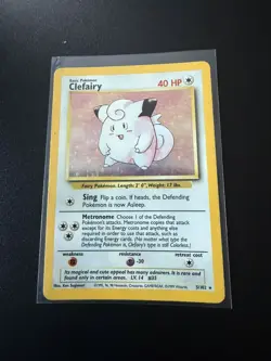 Pokemon TCG Clefairy Holo Rare Base Set, Card 5/102, LP Condition - Image 1