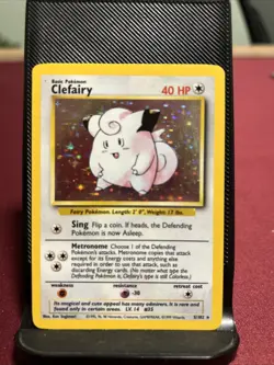Pokemon TCG Clefairy Holo Rare Card Base Set, 5/102, Unlimited - Image 1