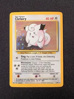 Pokemon TCG Clefairy Holo Base Set Rare Card 5/102 Vintage 1999 LP - Image 1
