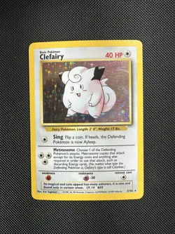 Pokemon TCG Clefairy Holo Rare Card Base Set 5/102 - Image 1