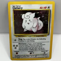 Pokemon TCG Clefairy Base Set Holo Card 5/102 Unlimited Rare - Image 1