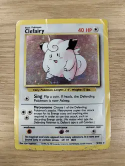 Pokemon TCG Clefairy Base Set 5/102 Holo Card Unlimited Rare HP - Image 1