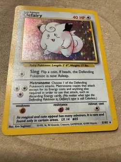 Pokemon TCG Clefairy Holo Rare Base Set, Card 5/102, LP Condition - Image 4
