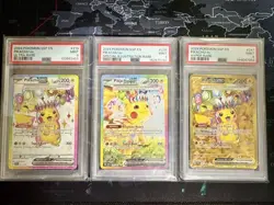 PSA 9 Surging Sparks Set Pikachu ex SIR 238/Pikachu ex UR 219/Pikachu ex HR 247 - Image 1
