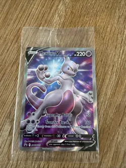 Pokemon TCG SWSH229 Mewtwo v Full Art Black Star Promo Card Sealed - Image 1
