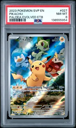 Pikachu 027 Sv: Scarlet & Violet Promo Cards Holo PSA 8 - Image 1