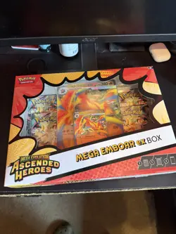Mega Evolutions Ascended Heroes Mega Emboar Ex Box Pokemon TCG Card Sealed New - Image 1