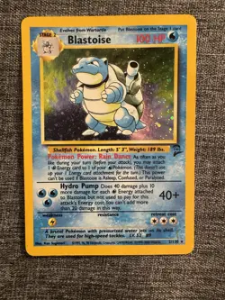 Pokemon TCG Blastoise Holo Card Base Set 2/102 - Image 1