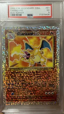 2002 CHARIZARD BOX TOPPER REVERSE HOLO LEGENDARY COLLECTION POKEMON PSA 5 #s1 - Image 2