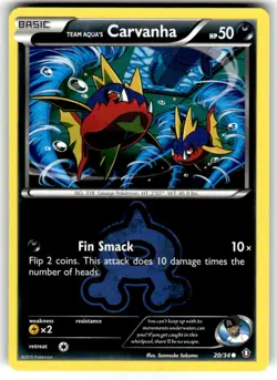Team Aqua's Carvanha 20/34 Common Double Crisis Pokemon Near Mint - Image 1
