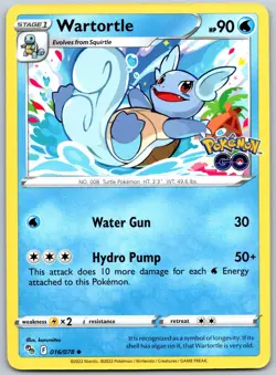Wartortle Uncommon kurumitsu Pokemon GO 016/078 NM - Image 1