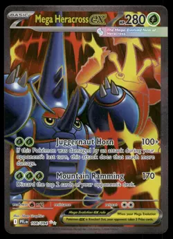 Mega Heracross ex 108/094 Ultra Rare Phantasmal Flames Pokemon Holo Near Mint - Image 1