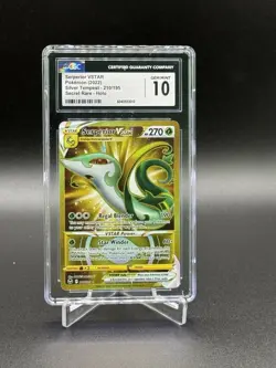 CGC 10 Gem Mint Serperior VSTAR 2022 Pokemon Silver Tempest Gold Secret 210/195 - Image 1