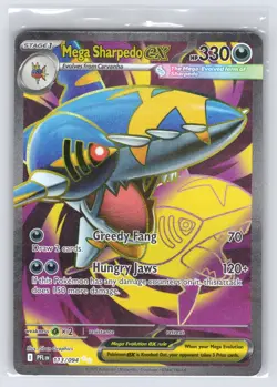 Mega Sharpedo ex 113/094 Ultra Rare Phantasmal Flames Pokemon Holo LP - Image 1