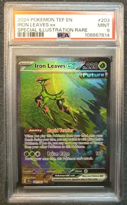 2024 Pokemon Iron Leaves EX Scarlet & Violet Temporal Forces 203/162 PSA 9 Mint - Image 1
