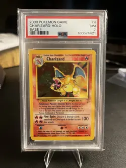 2000 Pokemon Charizard Holo Base Set 2 PSA 7 - Image 1