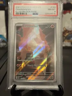 2023 Pokemon Scarlet and Violet 151 Charmander Illustration Rare #168 PSA 8 - Image 1