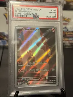 2023 Pokemon Scarlet and Violet 151 Charmander Illustration Rare #168 PSA 8 - Image 2