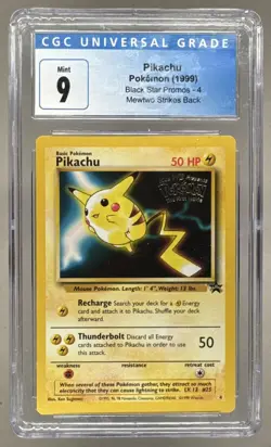 Pikachu 1999 Mewtwo Strikes Back Movie Promo 4 CGC 9 Pokemon Mint - Image 1