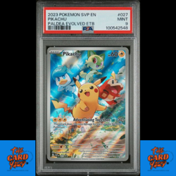 2023 Pokemon Paldea Evolved Pikachu ETB Promo #027 PSA 9 Mint - Image 1