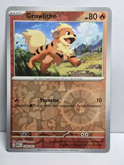 Pokemon 151 - Growlithe 58/165 - Reverse Holo - NM/M - Image 1