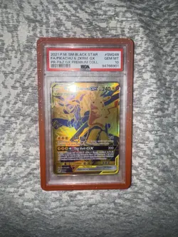 Pokemon: Pikachu & Zekrom GX Gold Black Star Promo #SM248 TAG TEAM PSA 10 - Image 1