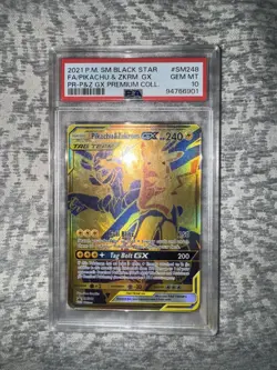Pokemon: Pikachu & Zekrom GX Gold Black Star Promo #SM248 TAG TEAM PSA 10 - Image 2