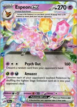 Espeon ex 034/131 Holo Double Rare Pokemon NM/M - Image 1