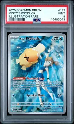 Misty's Psyduck 193/182 Illustration Rare Destined Rivals Pokemon PSA 9 - Image 1