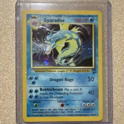 Pokemon TCG Base Set Gyarados 6/102 Holo Rare Unlimited 100 HP English 1999 - Image 1