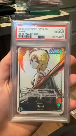 One Piece CCG Nami Alternate Art OP03-040 PSA 10 Gem Mint - Image 1