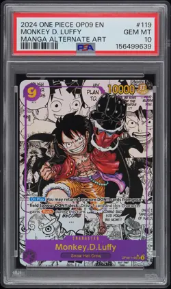 2024 ONE PIECE OP09-EMPERORS IN THE NEW WORLD #119 MONKEY D. LUFFY PSA 10 - Image 1