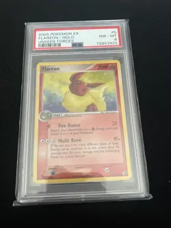 Pokemon Flareon Holo Card 5/115 EX Unseen Forces Psa 8 (read Description) - Image 1