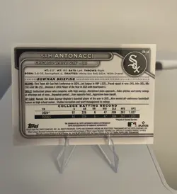 2024 Bowman Draft Chrome 1st Sam Antonacci Green Lava Auto 33/99 White Sox - Image 2