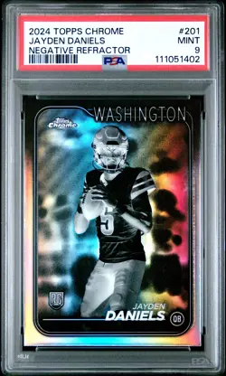 2024 Topps Chrome Jayden Daniels #201 Negative Refractor PSA 9 - Image 1
