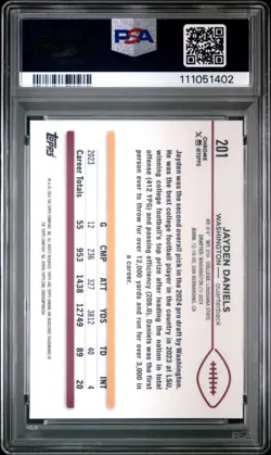 2024 Topps Chrome Jayden Daniels #201 Negative Refractor PSA 9 - Image 2