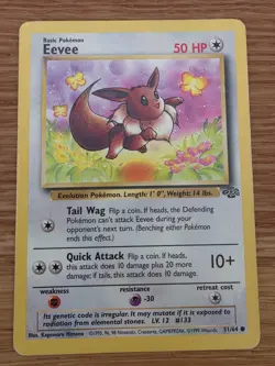 Eevee 51/64 Common Jungle Unlimited Vintage WOTC English Pokemon TCG - Image 1
