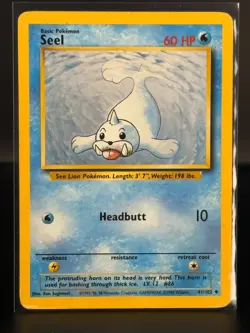 Seel 41/102 Base Set - Uncommon - Pokemon Card TCG - WOTC - MP - 50 - Image 1