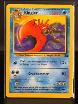 Kingler - 38/62 Fossil Set Uncommon - Pokemon Card - MP - 50 - Image 1