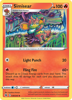 Simisear 38/264 Uncommon | Fusion Strike | Pokemon Card - Image 1