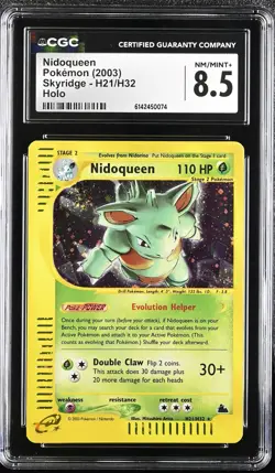 CGC 8.5 NM/MINT+ Nidoqueen H21/H32 Skyridge Holo Swirl Pokemon Card - Image 1