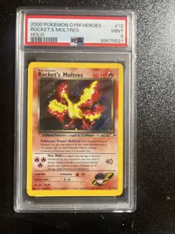 Pokemon TCG Rockets Moltres Holo Rare Card 12/132 Gym Heroes - Image 1