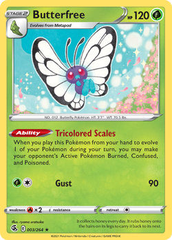 Butterfree 3/264 Rare Holo | Fusion Strike | Pokemon Card - Image 1