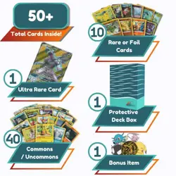 Ultra Rare Starte Pack | 50+ Authentic Pokemon Cards | 1x Ultra Rare Guaranteed - Image 3