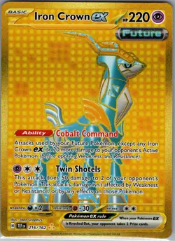 Iron Crown ex 216/162 - Pokemon SV05: Temporal Forces - Gold Secret Rare (NM) - Image 1