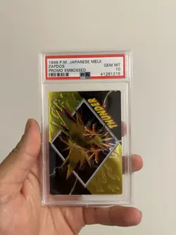 Meiji 1999 Japanese Pokemon TCG Zapdos Promo Embossed Holo PSA 10 (POP 31) - Image 1