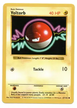 Voltorb 67/102 Shadowless Base Set Common 1999 English Pokemon NM - Image 1