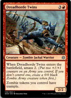 Dreadhorde Twins Magic The Gathering War Of The Spark Card Light Play X1 - Image 1