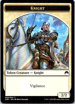 Knight Token Magic The Gathering Magic Origins Light Play - Image 1